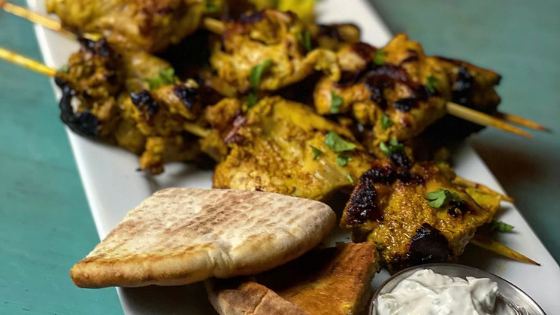Tandoori Chicken Skewers with Tzatziki Sauce